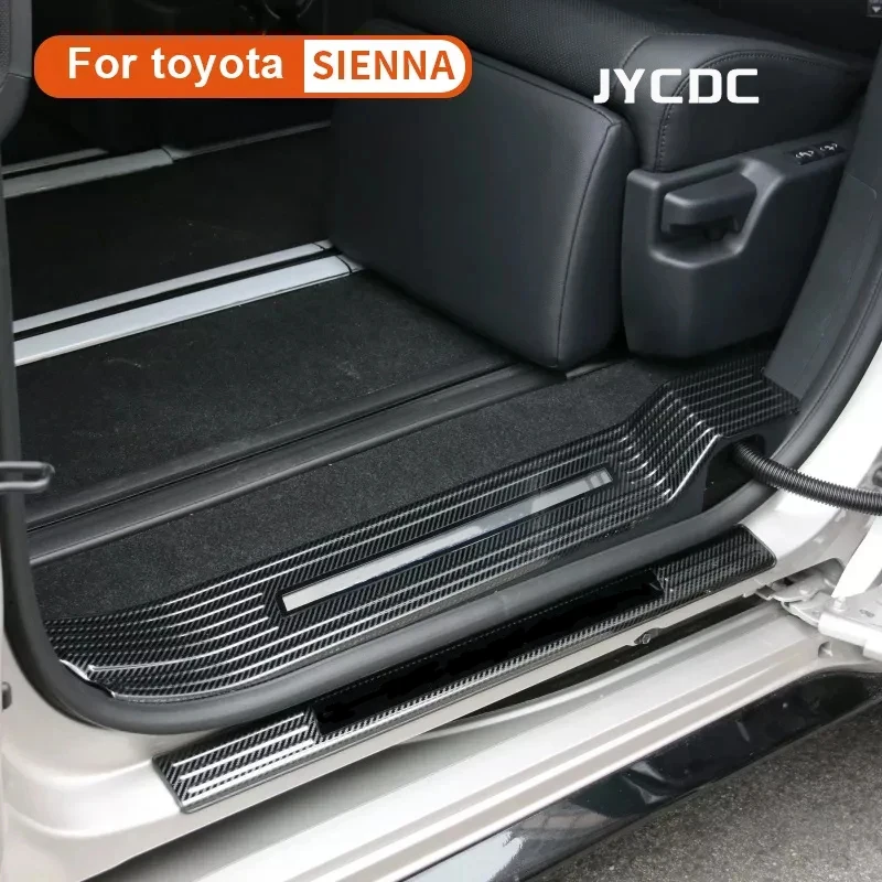 

JYCDC Stainless Steel Car Door Sill Anti-Kick Anti-Scratch Car Door Door Sill Strip Tape for Sienna 2021-2024 Accessories