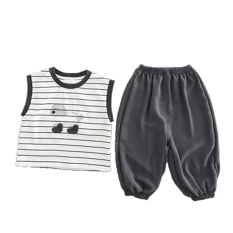 

New Summer Baby Boys Clothes Suit Children Striped Vest Shorts 2Pcs/Sets Toddler Clothing Infant Casual Outfits Kids Tracksuits