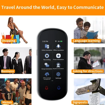 17 languages ​​offline smart translator for Global Travelers with real-time voice recording and text translation functions