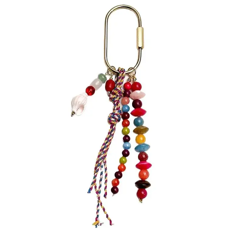 Modischer Muschel-Perlen-Anhänger Schlüsselanhänger Seil Handgefertigter Taschenanhänger Ornamente Stern-Taschenanhänger Geschenke – Detail 2