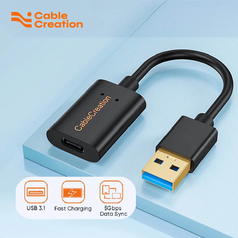 Адаптер CableCreation USB C Female — USB A — 5 Гбит/с, совместимый с ноутбуками, Logitech StreamCam и т. д.