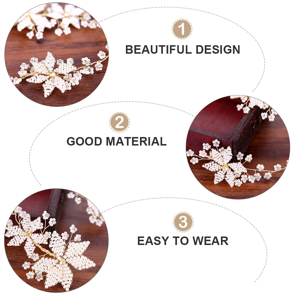 

Pearl Flower Headb Pearls Headdress Hairb Bridal Headpiece Wedding Fashion Photography Props Beautiful Memories Hair Care