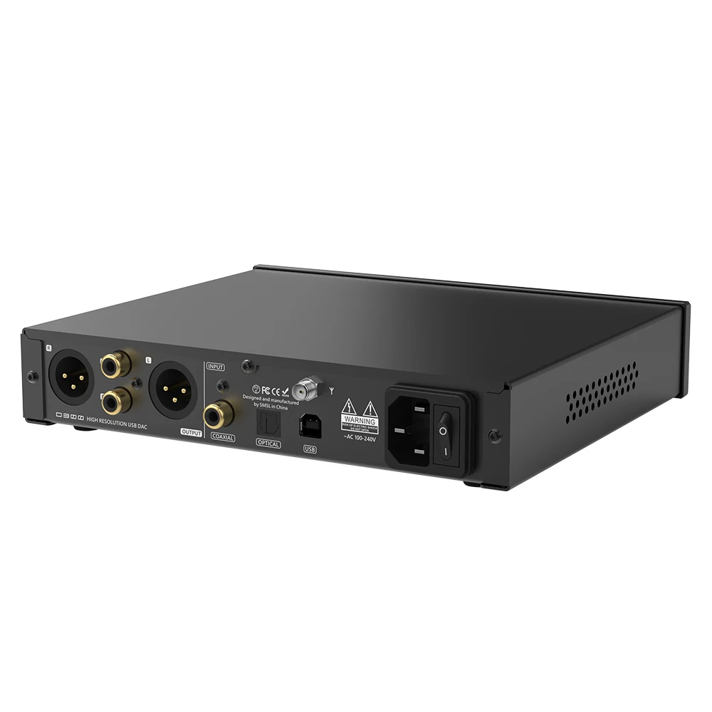 Áudio SMSL D300 com controlo remoto, DAC, ROHM, BD34301EKV, DSD512, PCM 768kHz, 32bit, Qualcomm Bluetooth 5.1, XMOS, XU208, LDAC, XLR, RCA