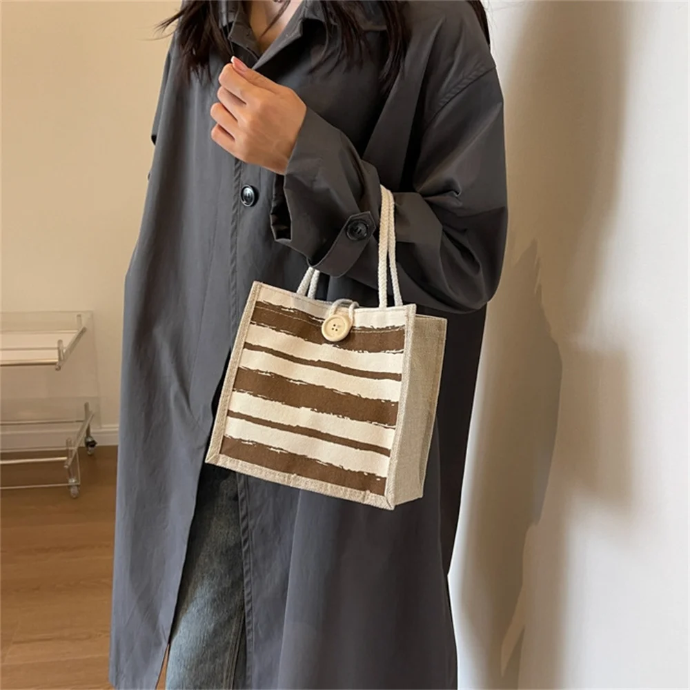 Linen Bag Handbag For Women Shopping Tote Bag Fashion Designer Bag Convenient Large Capacity For Travel Grocery Bag