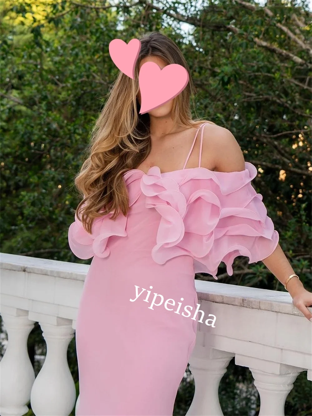 Personalizado chiffon plissado baile bainha cinta de espaguete sob medida ocasião vestido vestidos longos arábia saudita