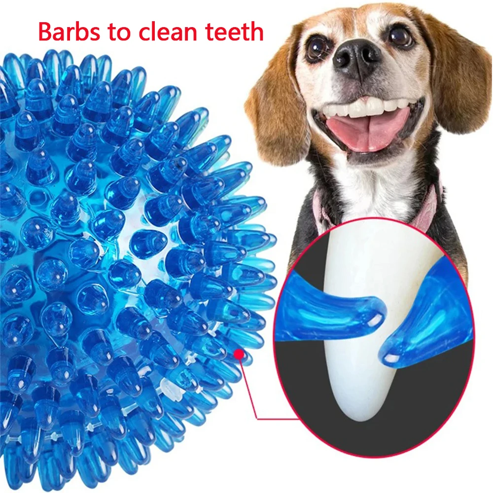 Pet Dog Ball Toys Cat Puppy Sounding Toy Squeaky Tooth Cleaning Ball TPR Training Pet Teeth Chewing Toy Thorn Balls Akcesoria