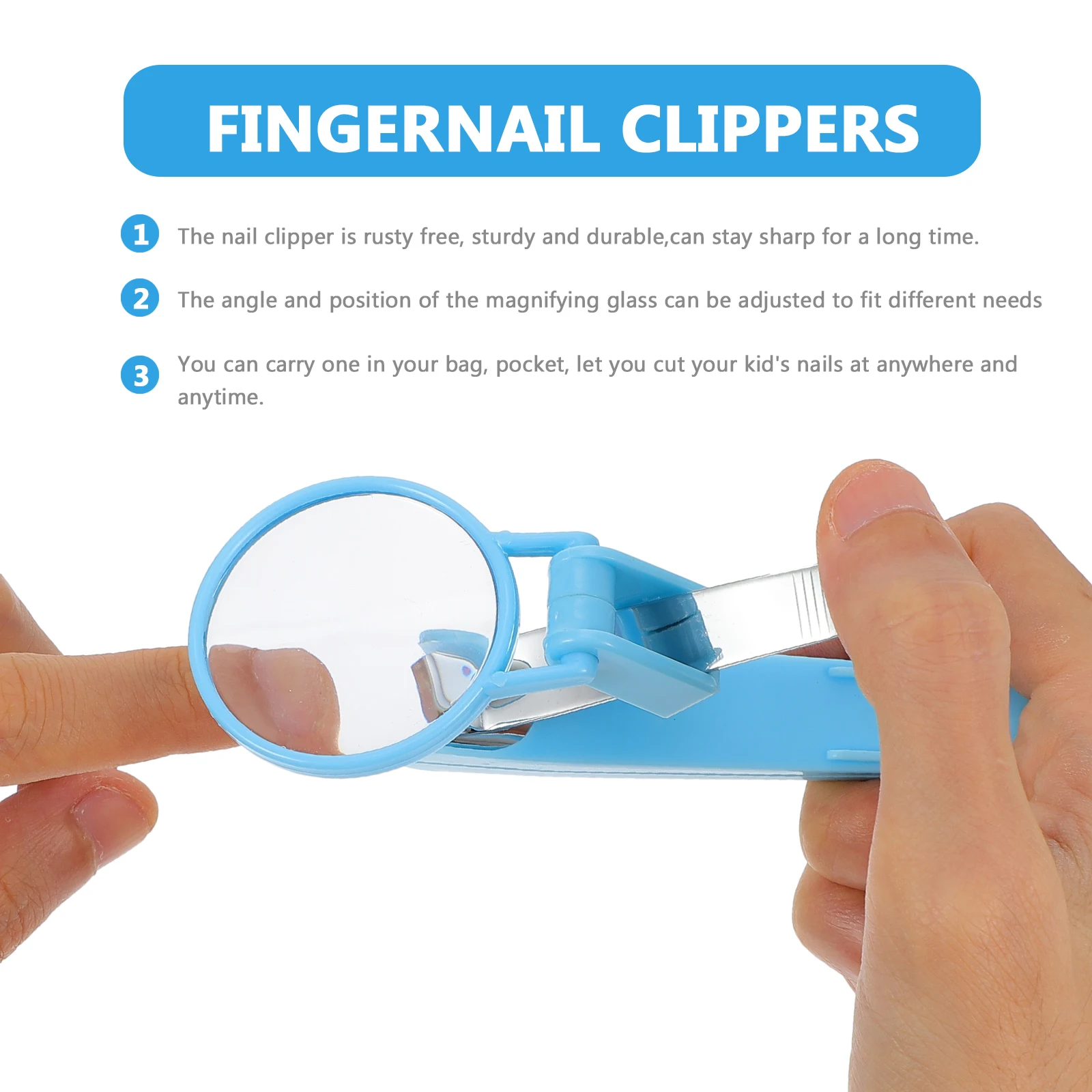 

2 pcs Nail With Magnifier Sturdy Carbon Steel Toenail Adjustable Magnifying Glass Fingernail Clippers Pedicure Manicure Clippers