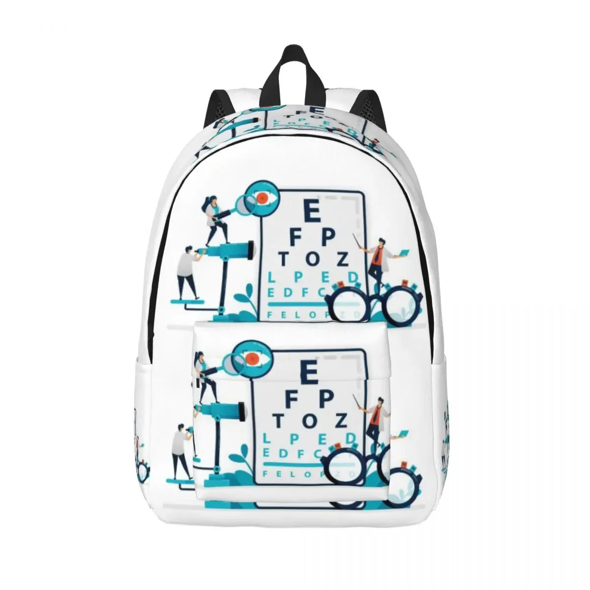

Eye Chart Optical Optics Travel Canvas Backpack Men Women School Computer Bookbag Optometrist College Student Daypack Bags