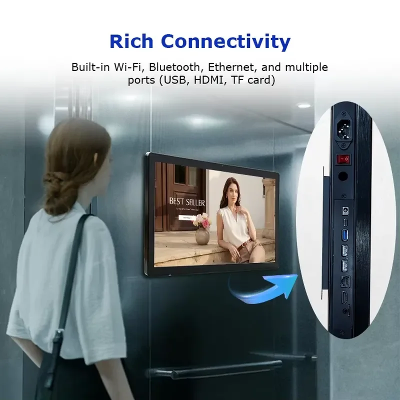Indoor Wall Mounted Advertising Display Digital Menu Board Android Digital Signage for Cafe Restaurant
