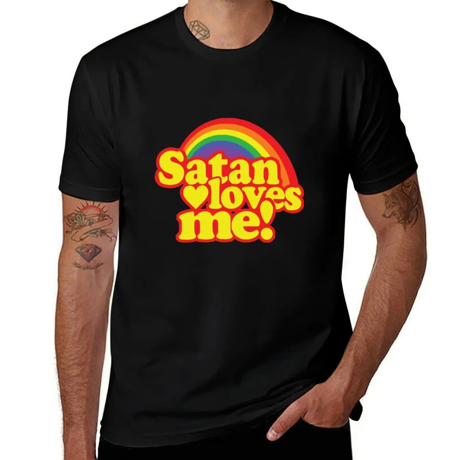 Generic Satan Loves Me Bumper T-Shirt t shirts cotton 100% t shirt man designer T-Shirt