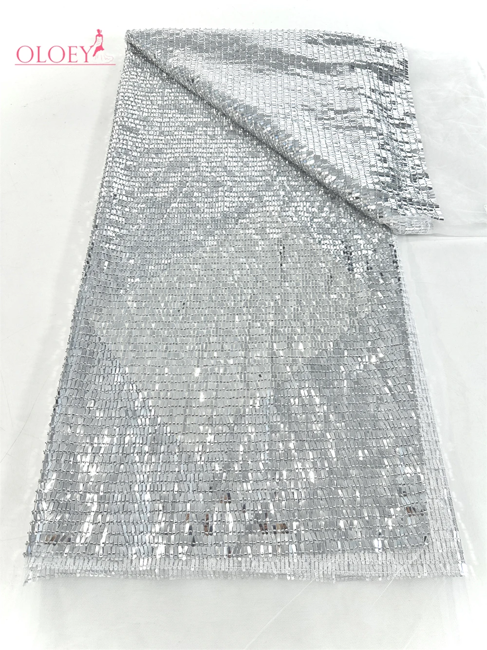 

2024 Latest Hot Sale Fashion Africa Lace Fabric High Quality Handmade Embroidery Lace With Beads Sequins Party For Wedding Dress