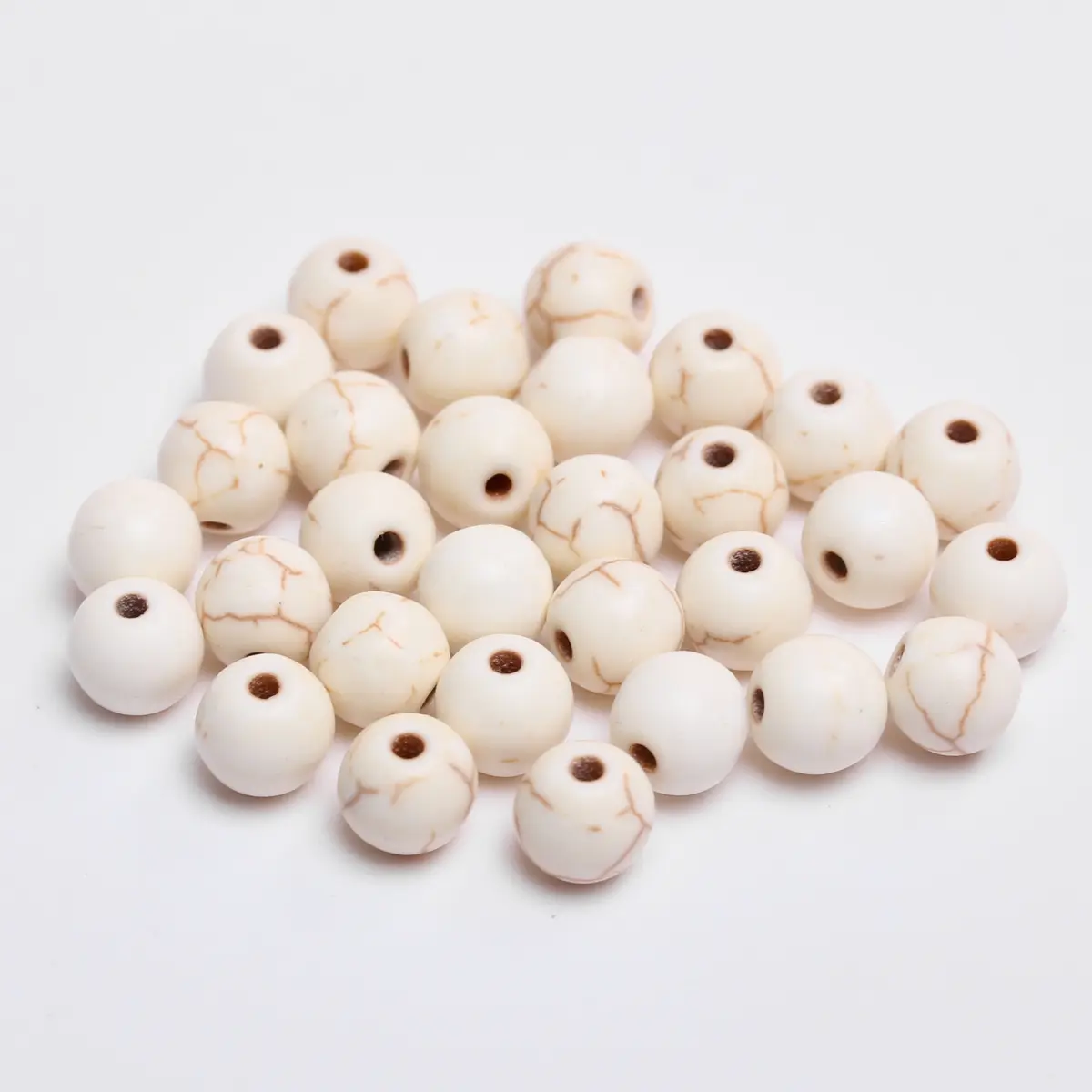 Jewelry Making Accessories For DIY Bracelet Round Pendants Necklace Loose Beads White Turquoises Handmade Beading Material