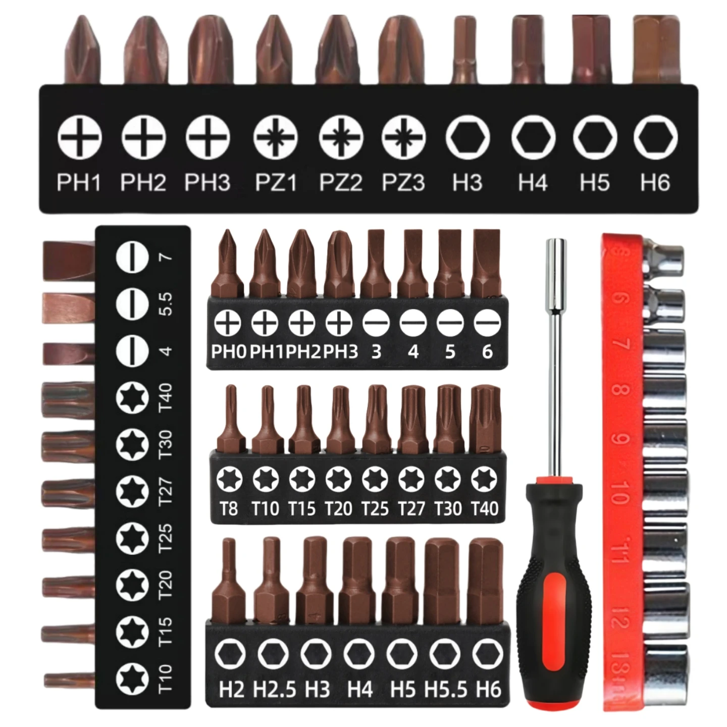 Schraubendreher-Steckschlüsselsatz, 25 mm, S2, Elektroschrauber-Kopfsatz, Pflaumenblüte, sechseckiger Kreuzschraubendreher, Reparatur-Werkzeug-Set