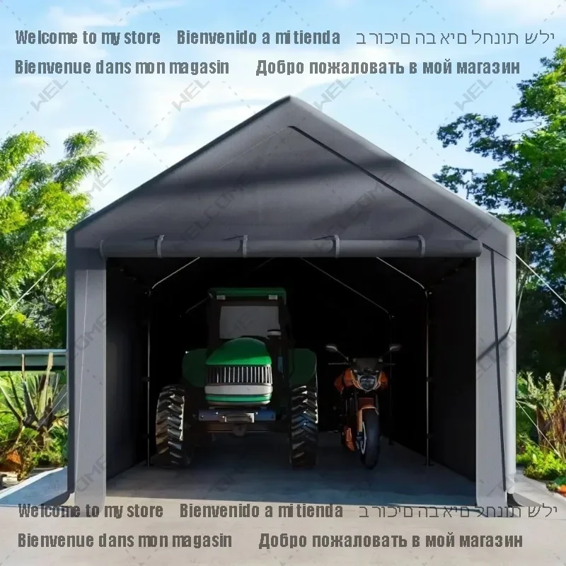 Outdoor Carport 10x20ft Heavy Duty Canopy Storage Shed, Portable Garage with Removable Sidewalls and Doors