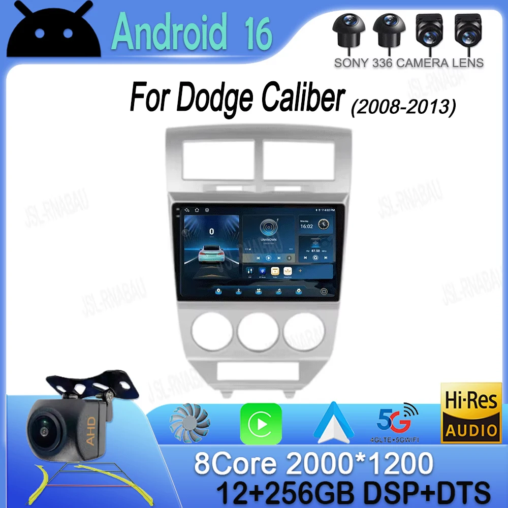 

Android 16 Auto For Dodge Caliber 2008 - 2013 Car Radio Multimedia Video Player GPS 4G+WIFI 360 Camera