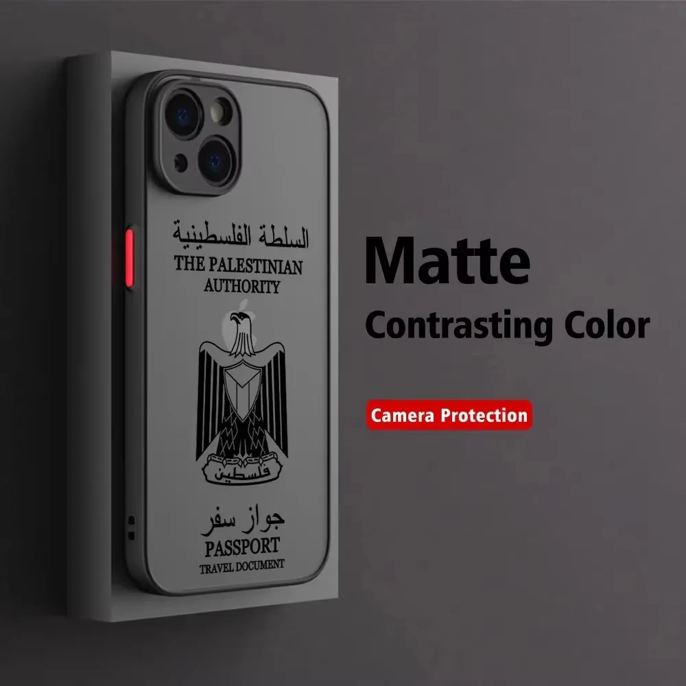 

Palestine Flag Map Passport Phone Case For iPhone 16 15 13 14 12 11 Pro Max Mini X XR XS 7 8 Plus SE Art Luxury Clear Soft Cover