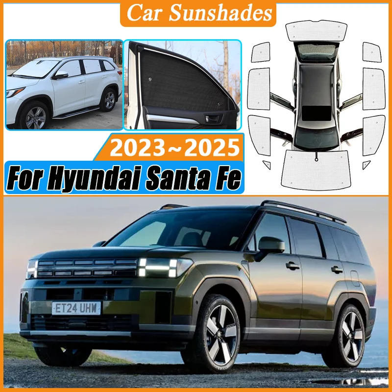 

Car Sun Shade For Hyundai Santa Fe MX5 2023 2024 2025 Sunscreen Window Shading Protection Windshield Sunshade Cover Accessories