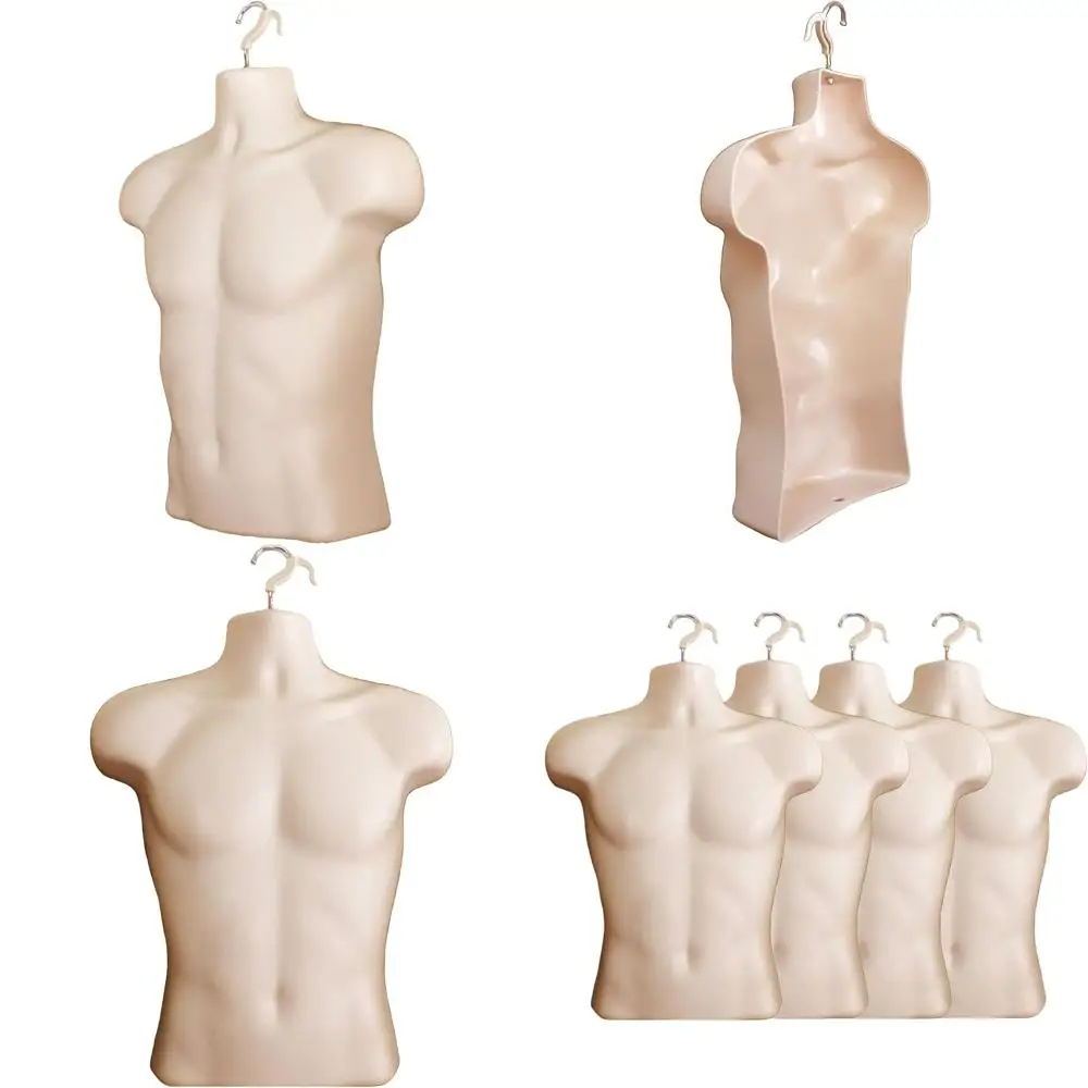 

Stackable Male Mannequin for S-M Clothing, Hollow Back, Hanging Hooks, T-Shirt Display, Countertop, Crate Shows, Photo & Design
