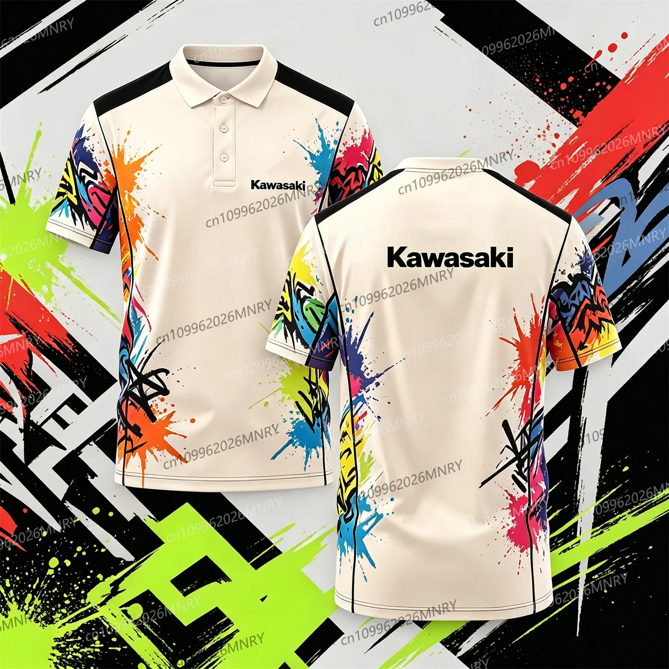 

Kawasaki Motorcycle Racer Riding POLO shirt Men Summer Mens Polo Shirt Short Sleeve Women T-Shirt Fashion Oversized Clothing Top