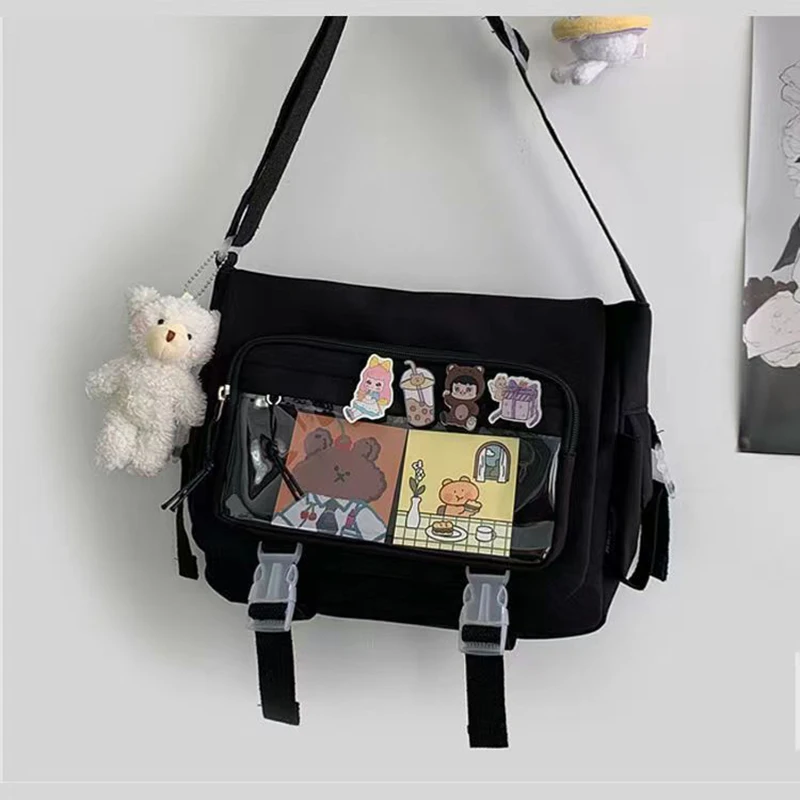 Large Capacity  Nylon Handbags Shoulder Bag Crossbody Bags for Teenager Girls Men Harajuku Messenger Bag Student School Bags