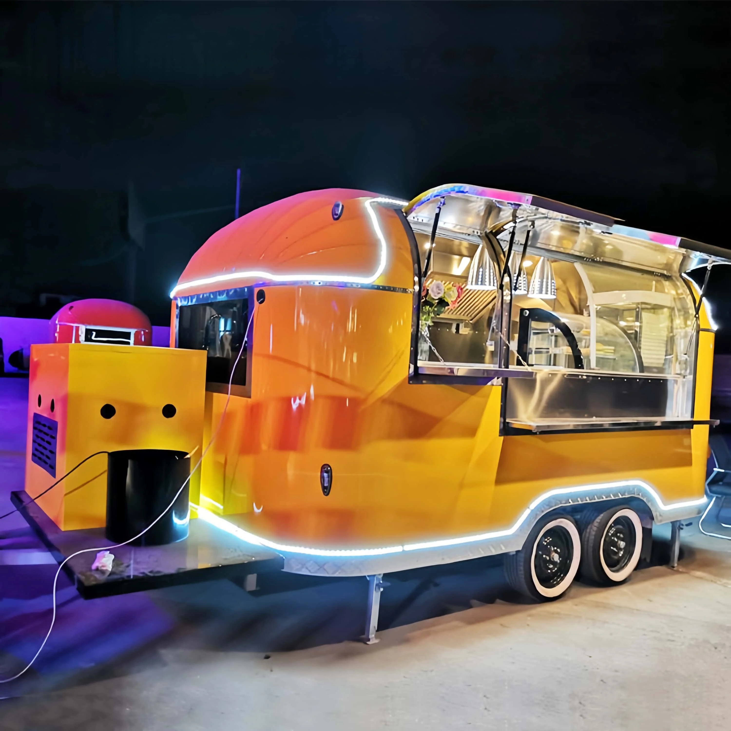 

Portable Mobile Food Truck Trailer Burger Crepe Pizza Food Truck Outdoor kitchen Tent Caravan Coffee Trailers