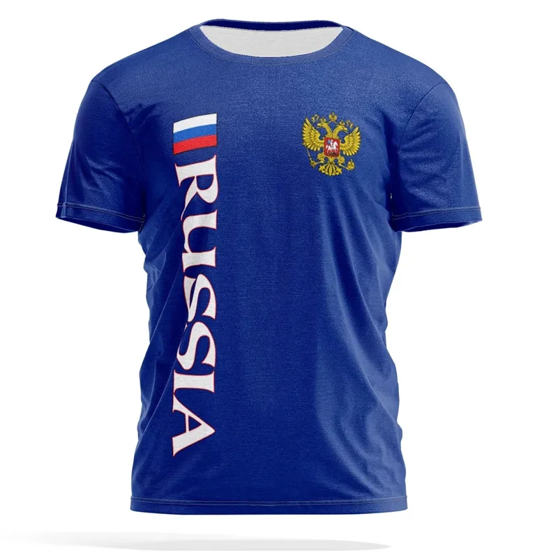 Russia Double Head Eagle T-Shirt Men Women Russian Flag Graphic Tee Outdoor sports fitness quick-drying football team uniform