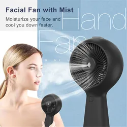 Ventilador humidificador con pulverizador, humidificador de mano, humectante, batería de litio recargable por usb, fresco y portátil, mini en verano