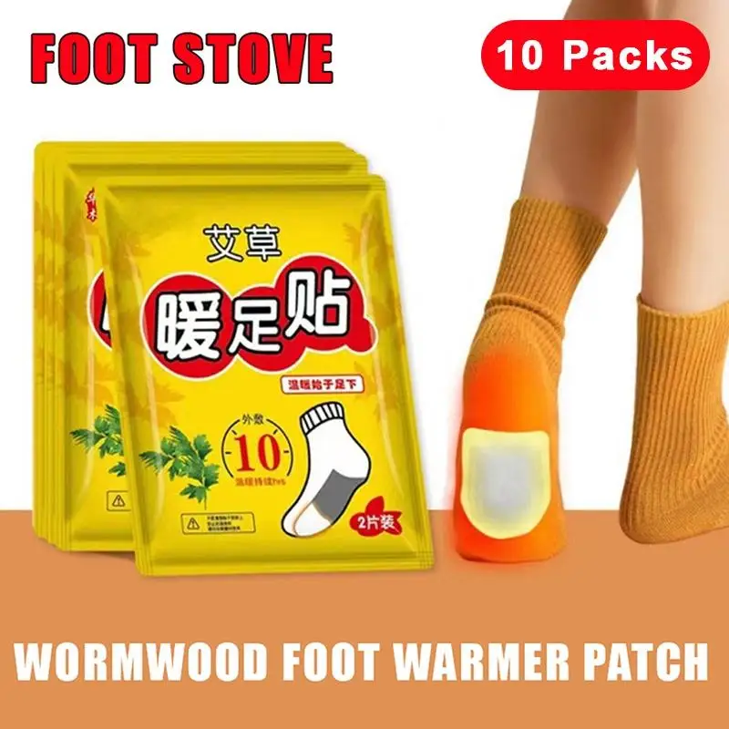 10/20 Pair Foot Warmers Easily Apply with Adhesive Disposable Feet Warmers Heat Pack for Cold Weather & Outdoor Activities