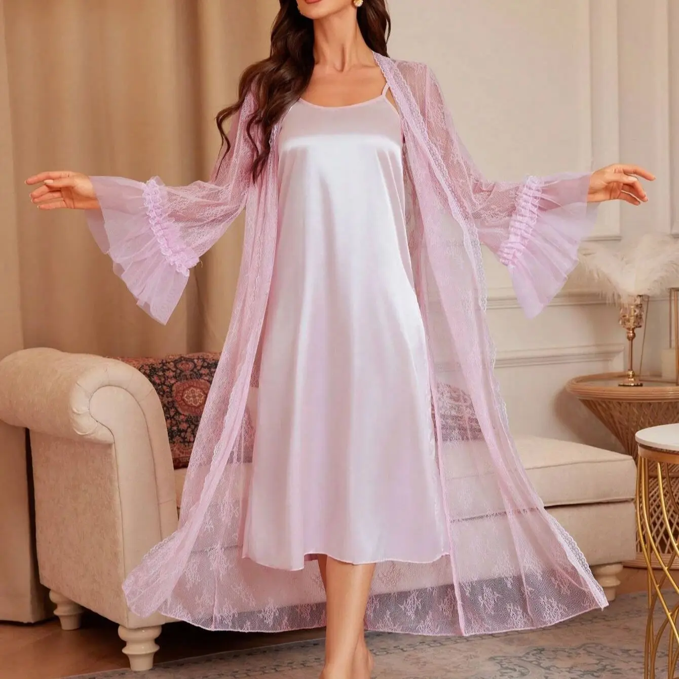 Vestido elegante con tirantes finos para Sesión de fotos, traje Sexy de tul con volantes, longitud hasta el té, hecho a medida, ideal para Baby Shower