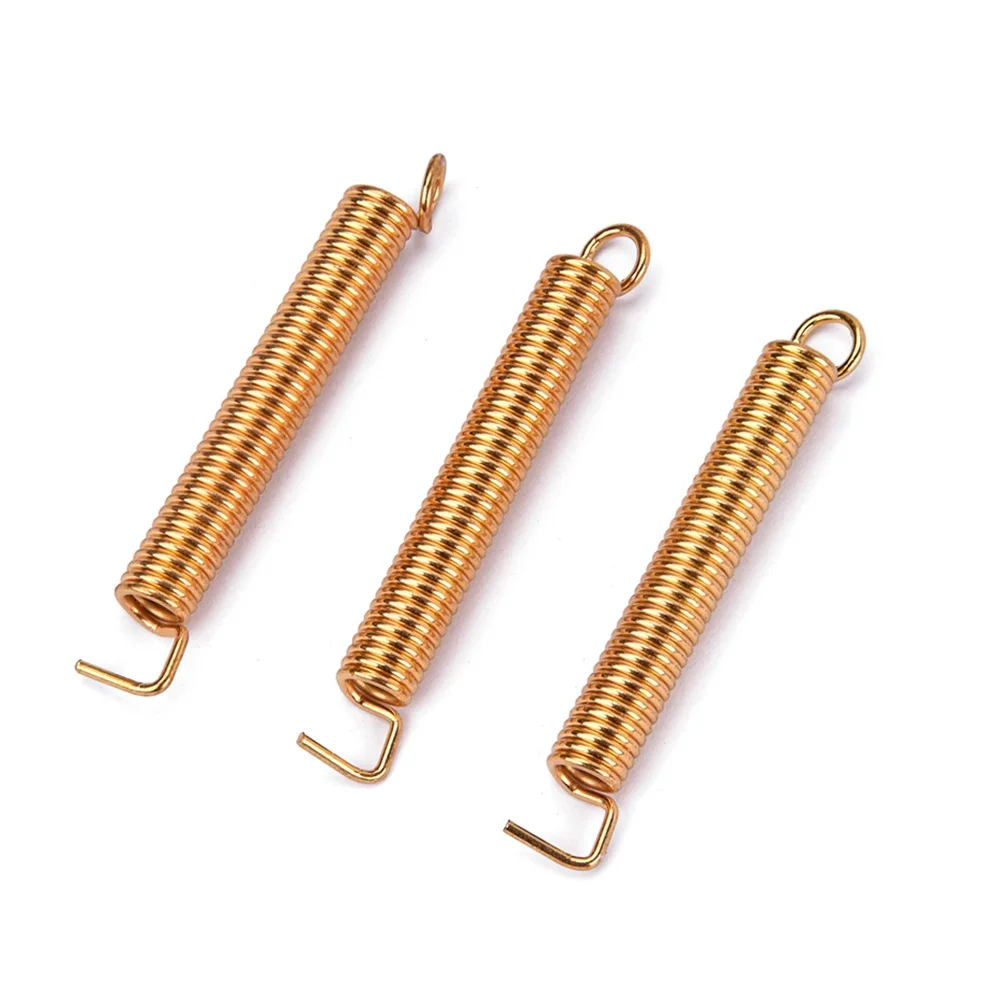3Pcs Premium Guitar Tremolo Bridge Springs Solid Stainless Steel Golden Polished Surface for Electric Guitar