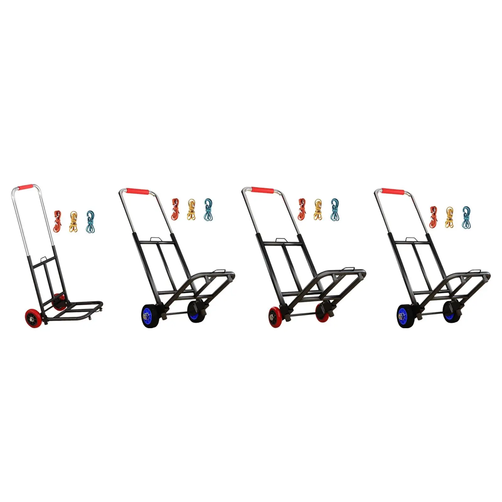 Foldable Hand Truck Dolly Adjustable Handle Collapsible Dolly Trolley Cart with Wheels