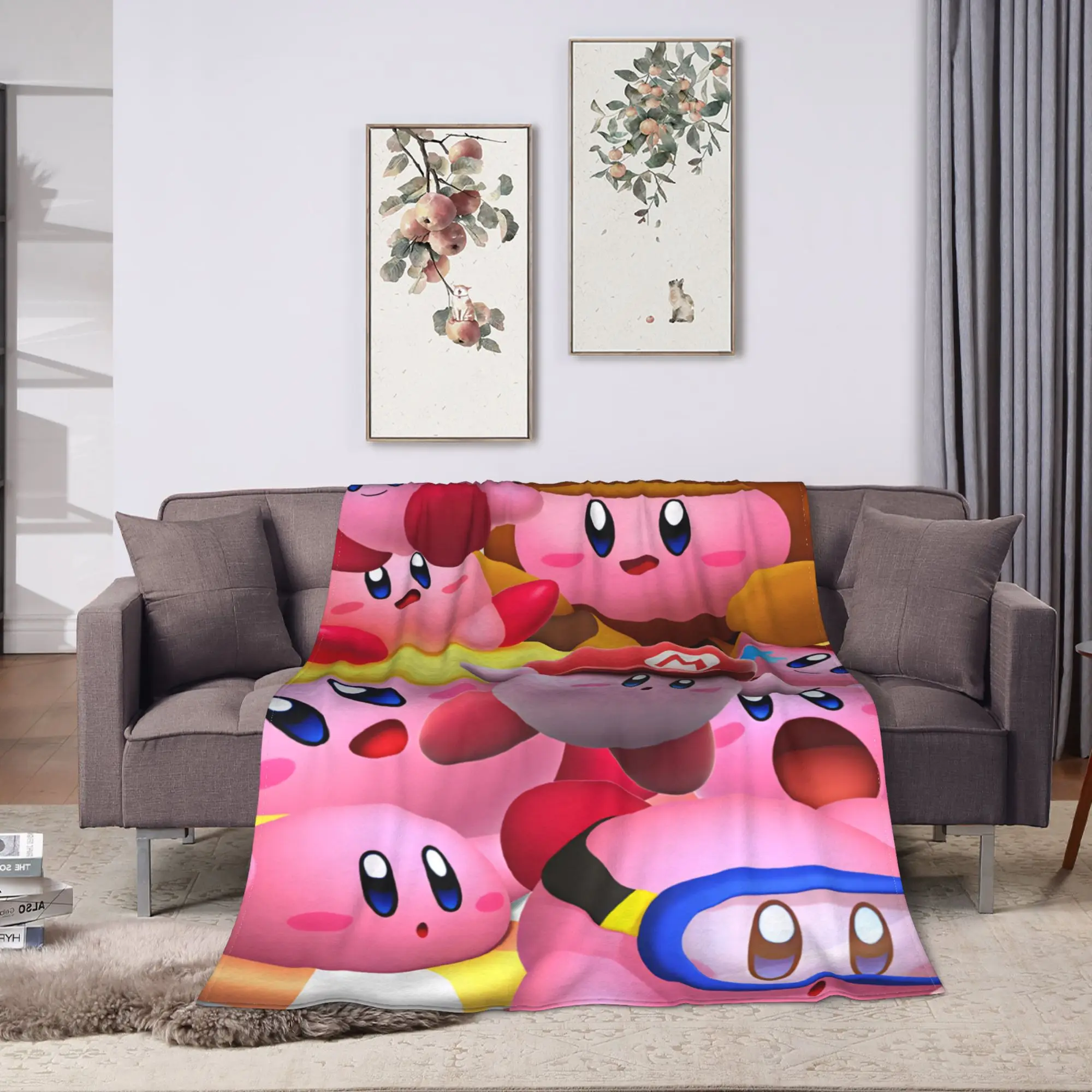 K-Kirbies  Blankets  Super Soft Fashion Plush Throw Blanket For Outdoor Picnic Flannel Bedspread Bed Cover