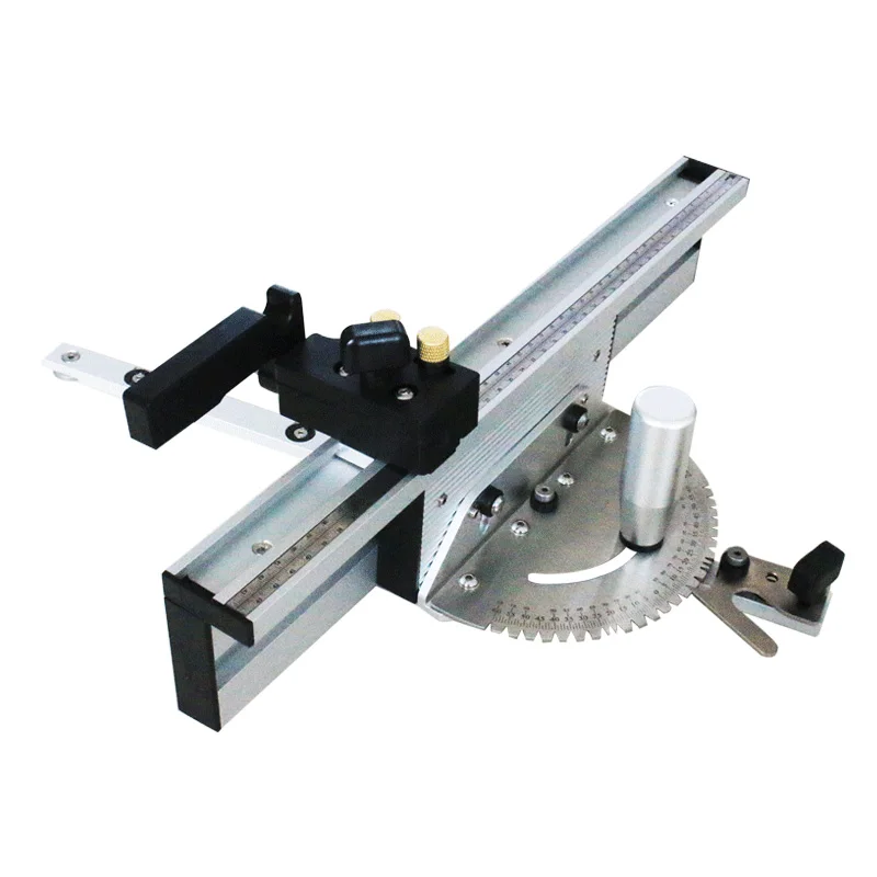 Adjustable Flip Stop Angle Ruler Woodworking Precise Measurement Table Saw Pusher Miter Gauge Kit Tool