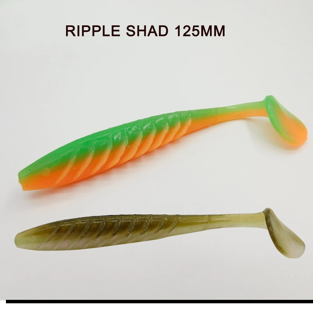 ESFISHING New Quality Lure Ripple Shad 125mm T Tail Jigging Lure Pesca Artificial Fishing soft Lure