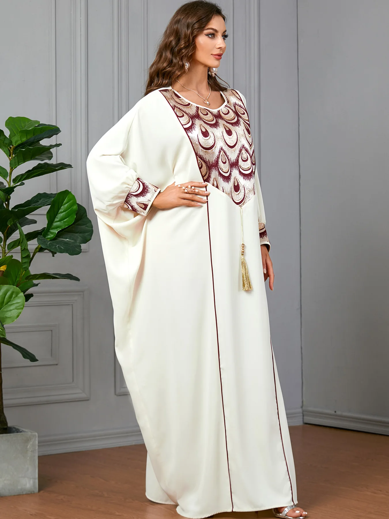 Maxi Oversize Dress Women Eid Arab Muslim Party Abayas Bat Sleeve Jalabiya Long Dresses Kaftan Vestidos Dubai Ramadan Gown Robe