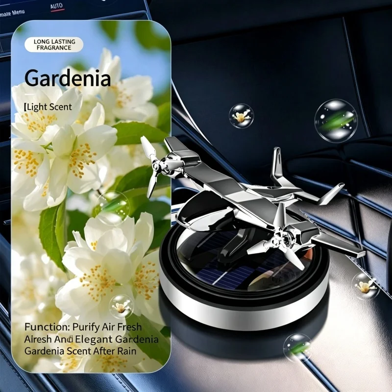Camouflage Plane Solar Car Air Freshener Rotating Dashboard Aromatherapy Long Lasting Light Scent Premium Car Interior Decor - view 3