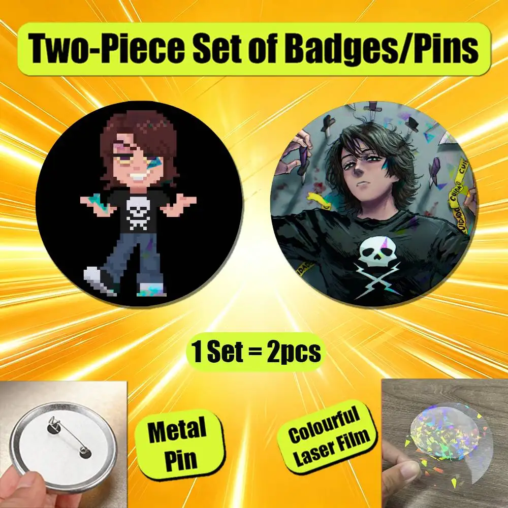 For Evan Myers HABIT EverymanHYBRID EMH Enamel Pin Badge Set 2PCS Button Round Metal Brooch Jacket Ita Bag Pins Gift Custom