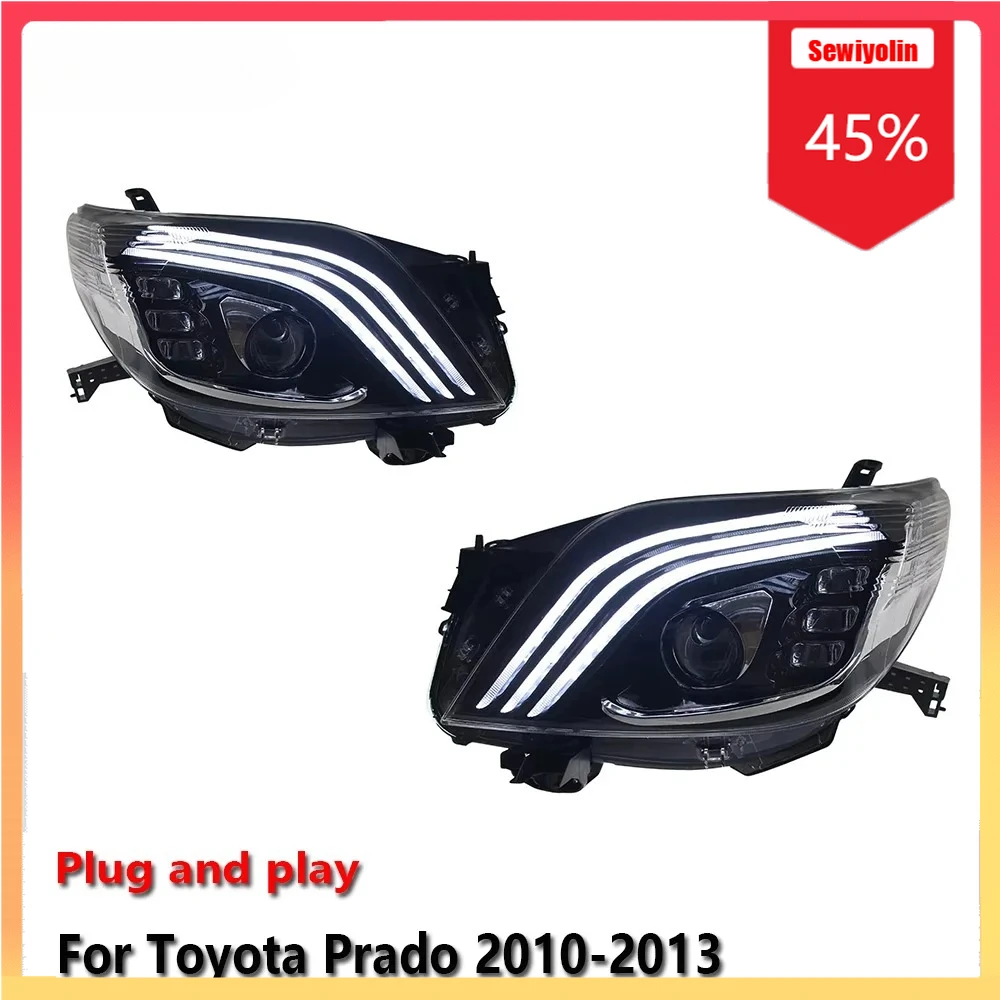 

Car LED Headlight Automobile Parts For Toyota Prado 2010-2013 Fog DRL Brake Turn Signal Lamp Plug and Play