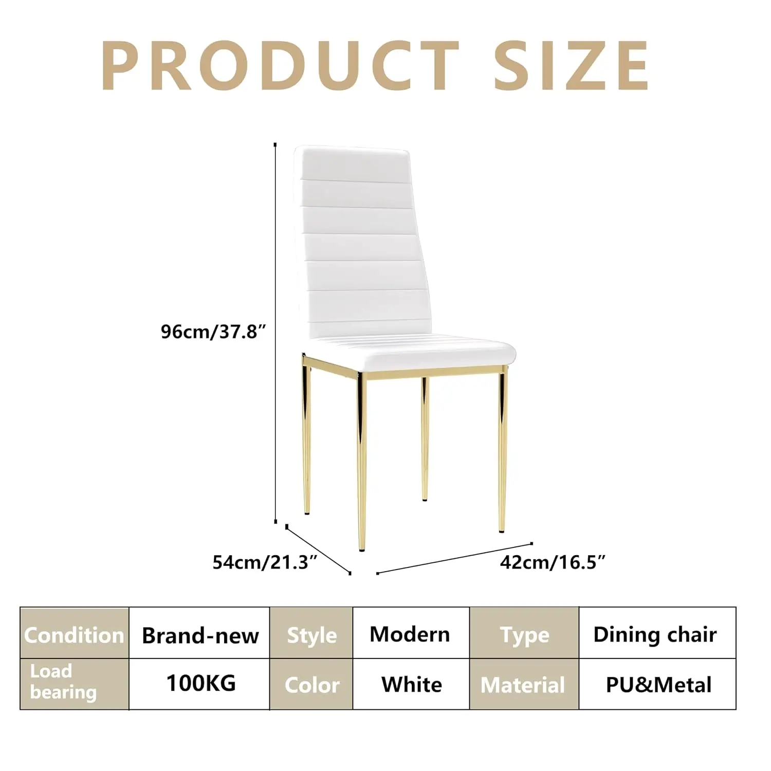 5 Piece Glass Dining Table Set for 4 Tempered Glass Kitchen Table with 4 Upholstered Chairs Dining Room Gold Leg, Customized