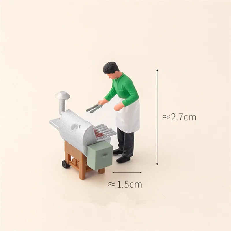 1/64 escala pintada em miniatura ao ar livre churrasco moda beleza legal cara boneca modelo diy figura cena acessório exibição coleção