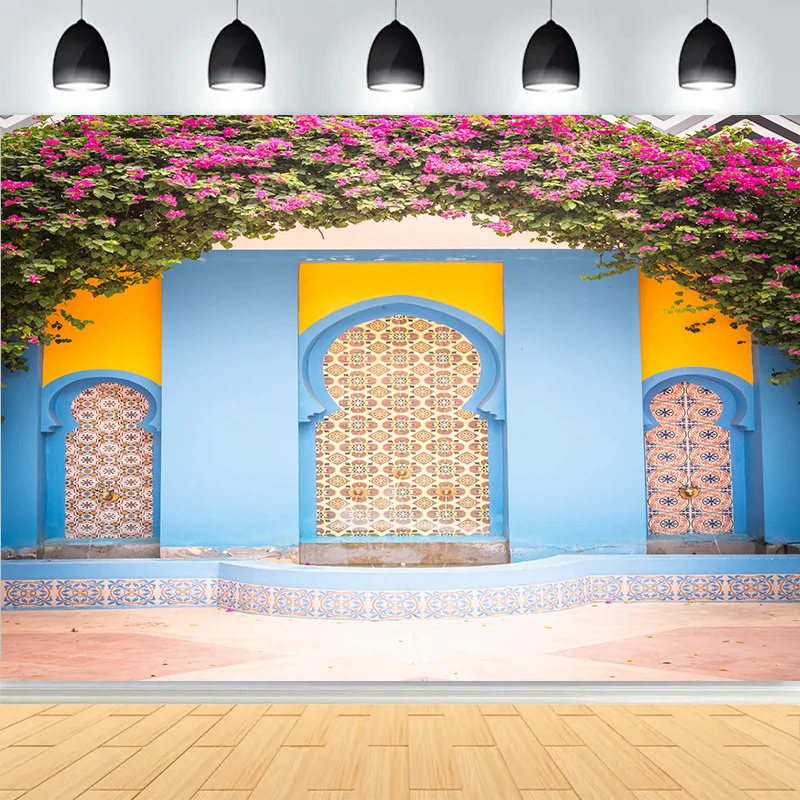 عيد الفطر التوضيح مع مسجد فانوس خلفيات للتصوير الفوتوغرافي الإسلامية الأضحى العربية قصر استوديو الصور خلفية MO-01