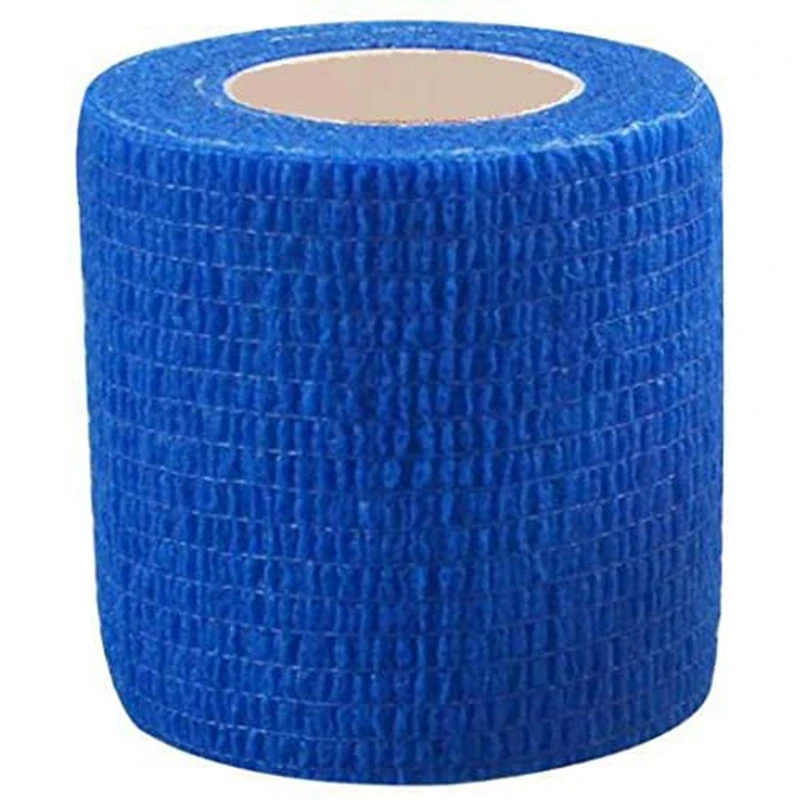 Cohesive Tape,Self-Adhesive Elastic Wrap Bandage Tape(5X450cm, Pack of 12)-Blue