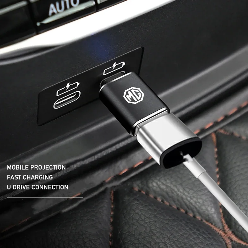 Car Type-C to USB Conversion Adapter Plug For MG4 EV Cyberster ZS HS MG5 MG6 MG7 Car Interior Accessories