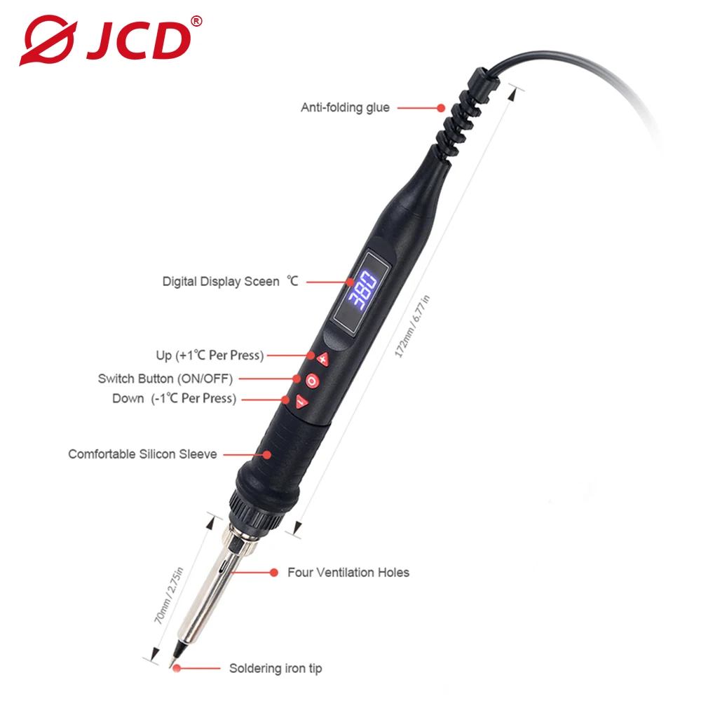 JCD 8899 Soldering Station 2 in 1 Hot Air Rework Station LCD Digital Display Soldering Iron 220V 110V Welding Repair Tools