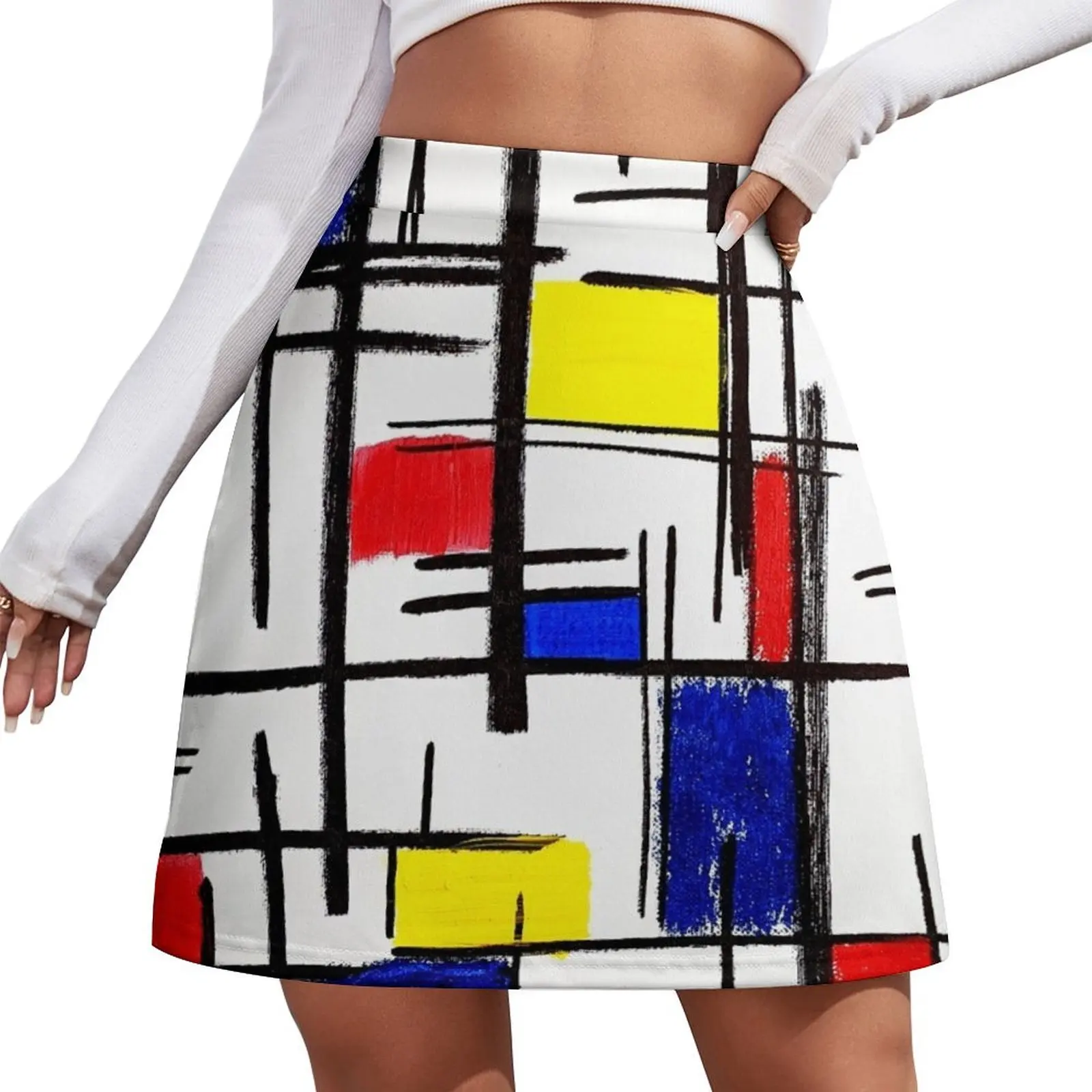 

Mondrian Minimalist De Stijl Modern Art  epitomegirl Mini Skirt korean clothes ladies skirt skirt micro mini extreme