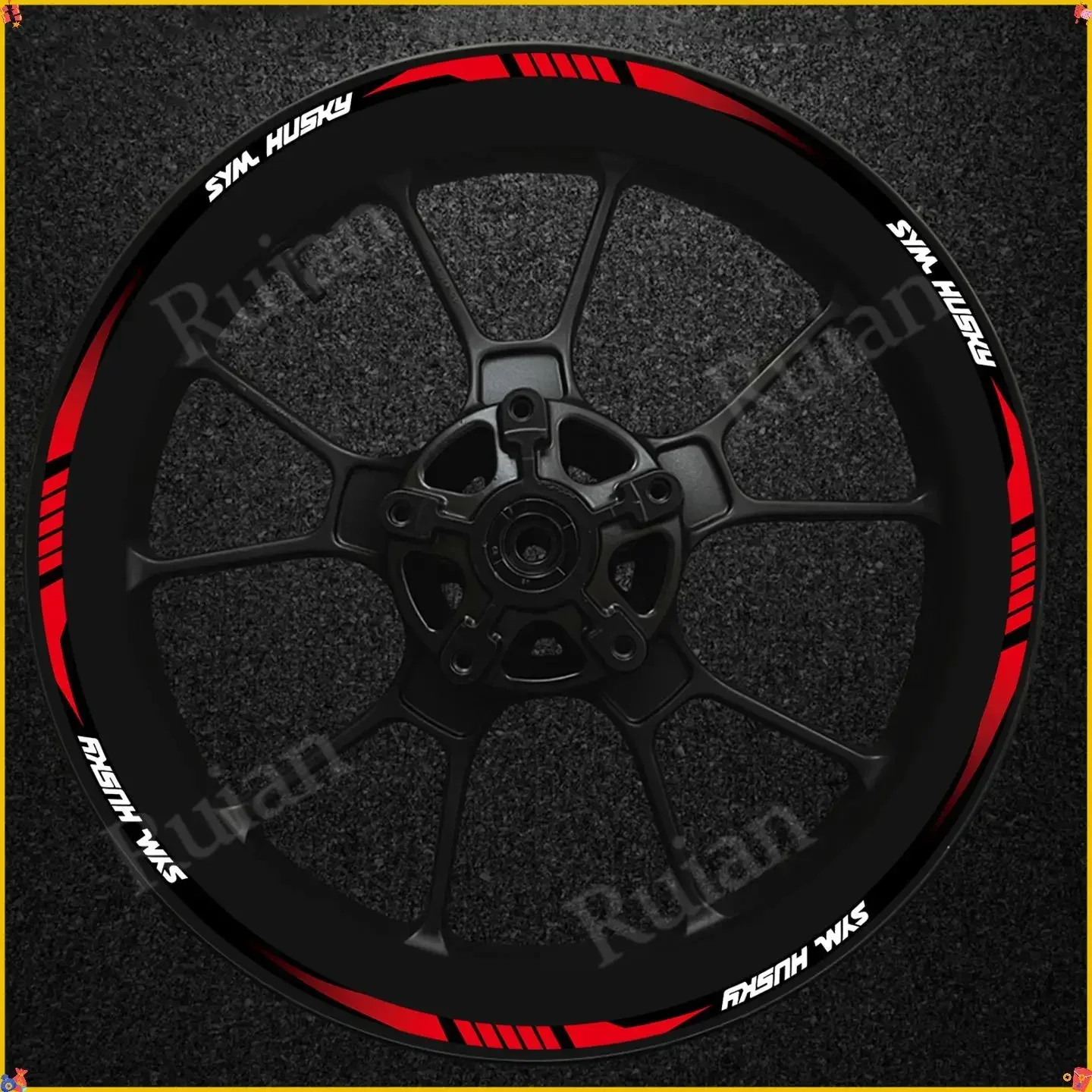 For SYM Husky Wheel Rim Reflective Stickers Motorcycle Wheel Hub Decal Waterproof Rim Tape 4 Colors Available Easy Installation