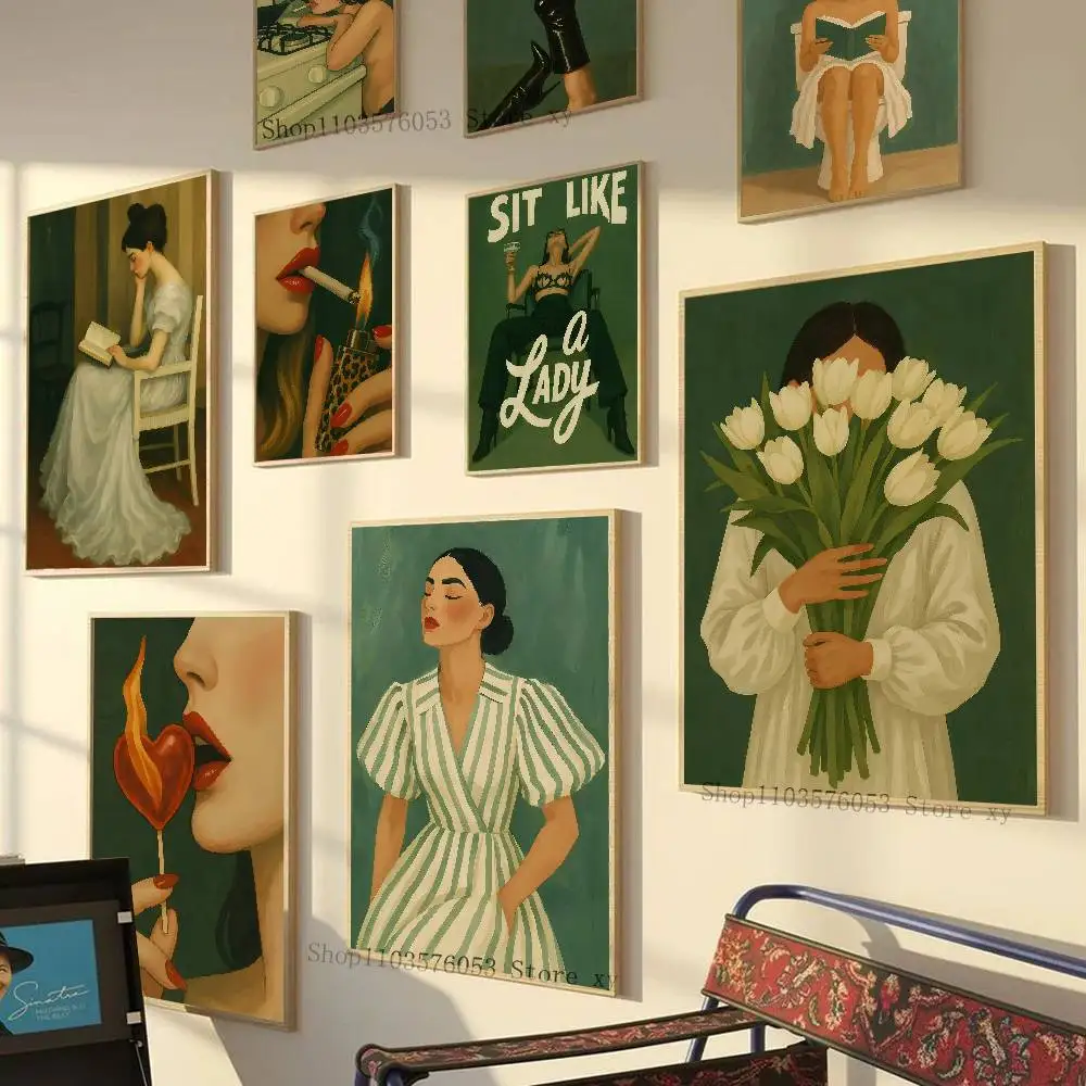 Sit Like A Lady Bold Feminist Poster Self-adhesive Art Room Entrance Restaurant Wall Decor Art Painting