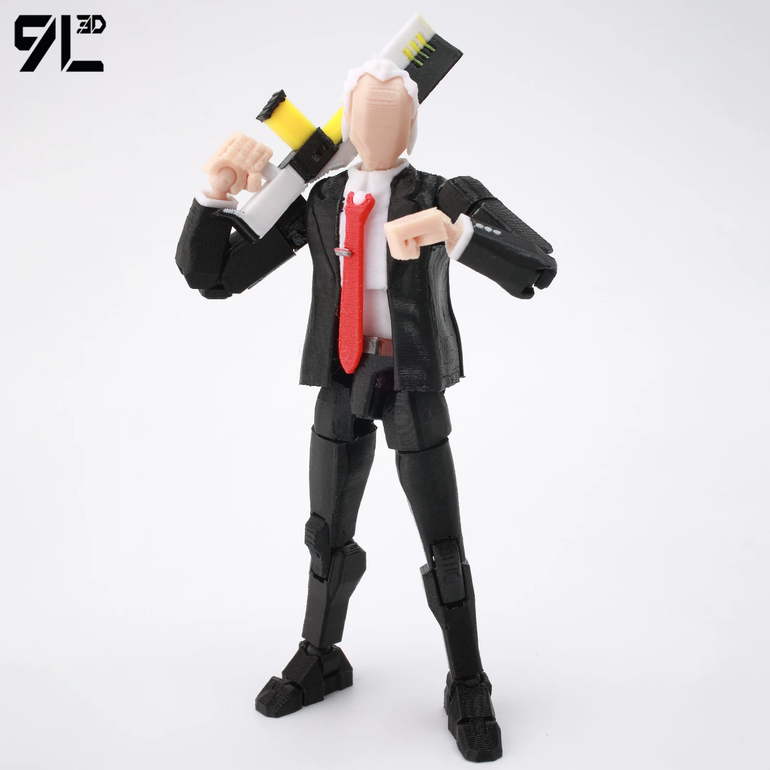 9L3D Articulated Action Figure Tiant13 Dummy13 White Hair Secret Agent Director Black Fully PETG Ornament Collectible Toys Gifts