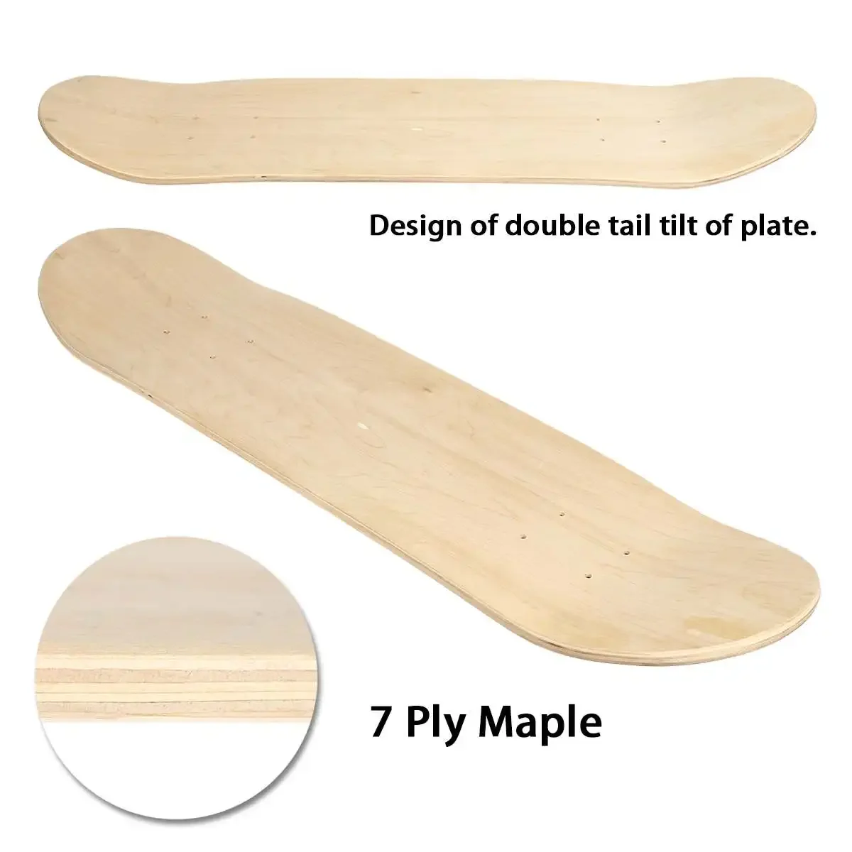 DIY Deck Skateboarde Maple Skateboard Deck 7 Layers Wood Maple Double Concave Skate Board 8 Inch Longboard Double Rocker