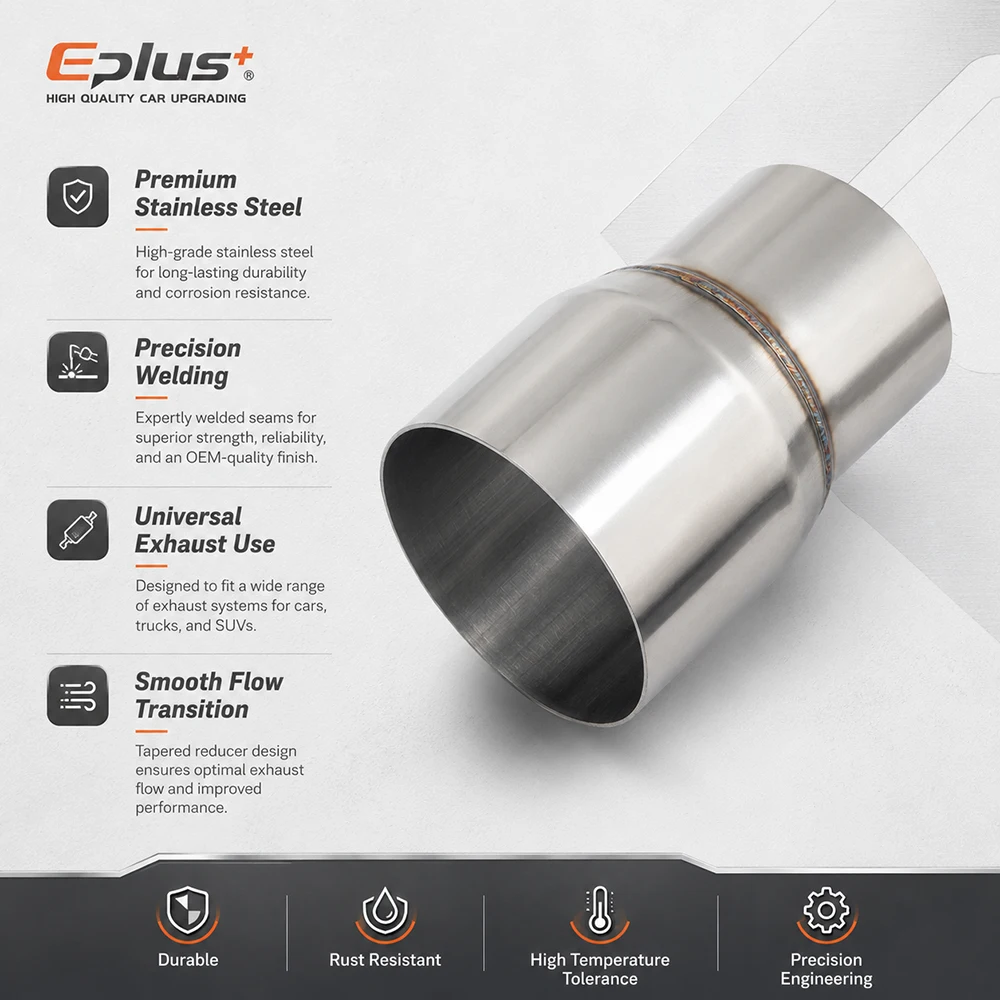 EPLUS Edelstahl Auspuff Gerader Reduzieradapter Universeller Schweißanschluss für Autos und Motorräder – Detail 3